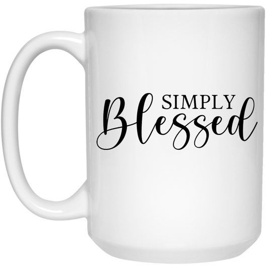 Simply blessed 15 oz. White Mug - The Shield of Light