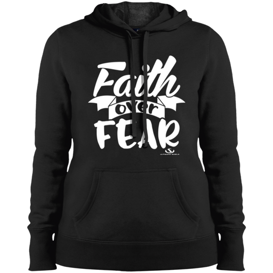FAITH OVER FEAR Ladies' Pullover Hooded Sweatshirt - The Shield of Light