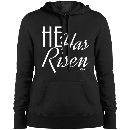 HE HAS RISEN Ladies' Pullover Hooded Sweatshirt - The Shield of Light