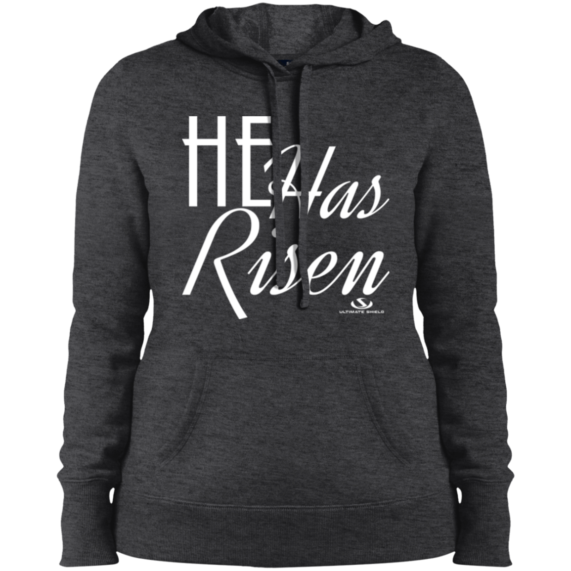 HE HAS RISEN Ladies' Pullover Hooded Sweatshirt - The Shield of Light