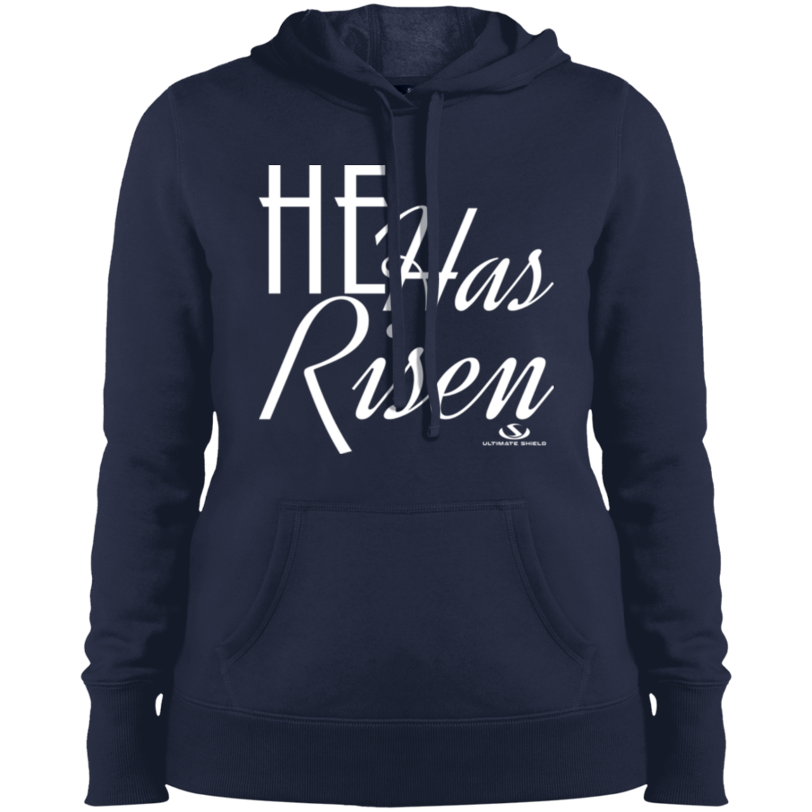 HE HAS RISEN Ladies' Pullover Hooded Sweatshirt - The Shield of Light