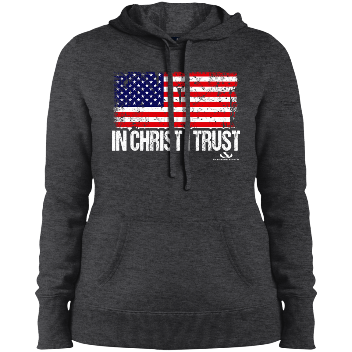 IN CHRIST I TRUST Ladies' Pullover Hooded Sweatshirt - The Shield of Light