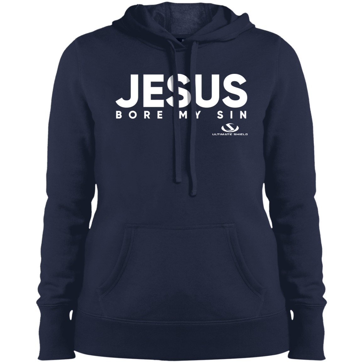 JESUS BORE MY SIN Ladies' Pullover Hooded Sweatshirt - The Shield of Light