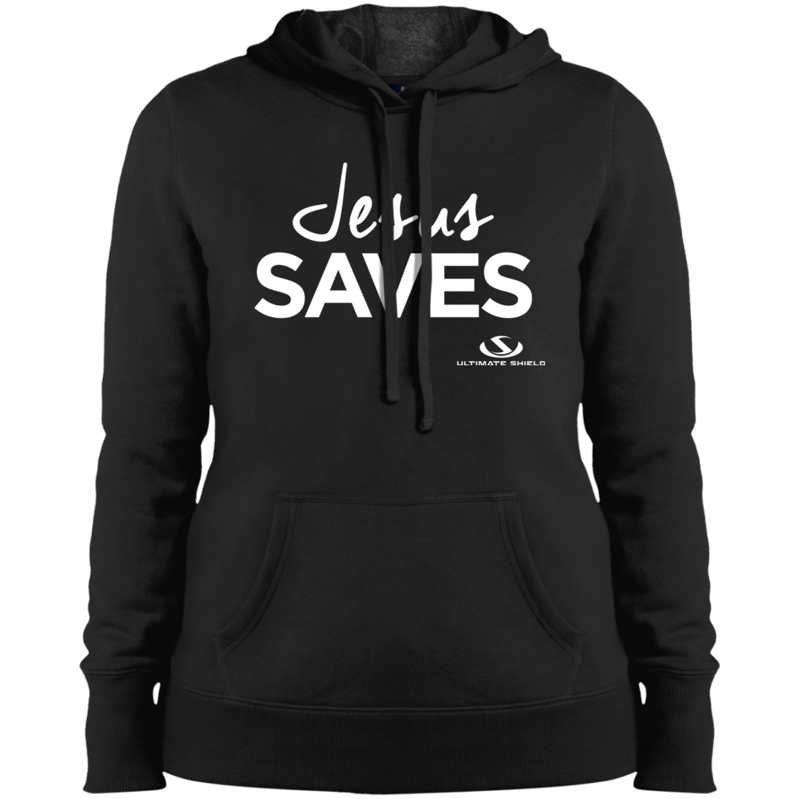 JESUS  SAVES Ladies' Pullover Hooded Sweatshirt - The Shield of Light