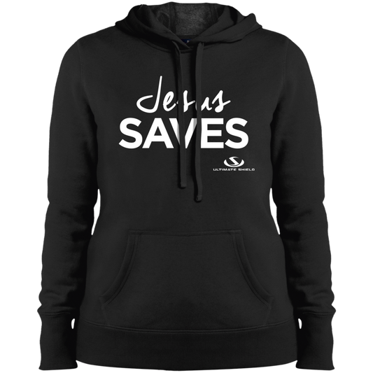 JESUS  SAVES Ladies' Pullover Hooded Sweatshirt - The Shield of Light