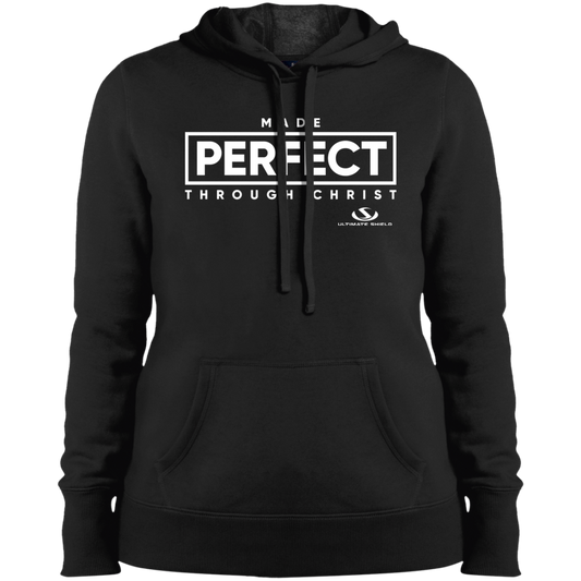 MADE PERFECT THROUGH CHRIST  Ladies' Pullover Hooded Sweatshirt - The Shield of Light