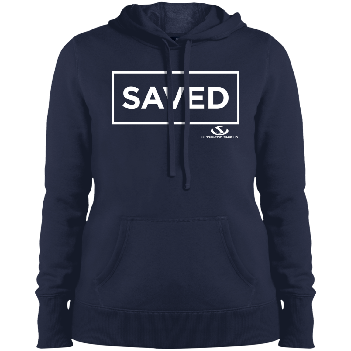 SAVED Ladies' Pullover Hooded Sweatshirt - The Shield of Light