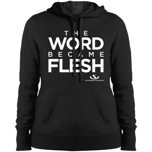 THE WORD BECAME FLESH Ladies' Pullover Hooded Sweatshirt - The Shield of Light
