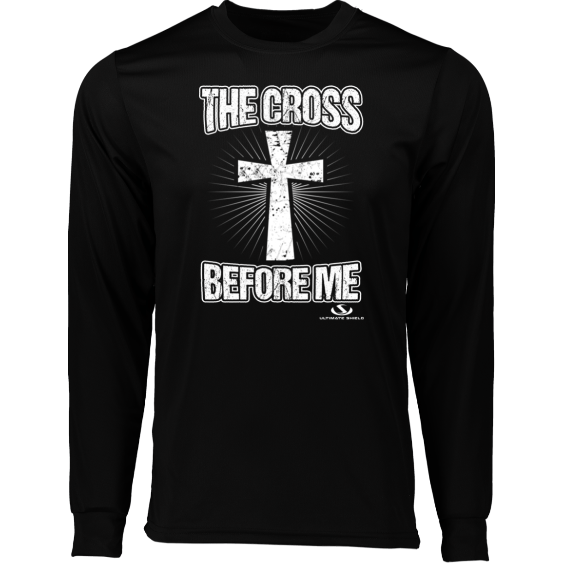 THE CROSS BEFORE ME  Long Sleeve Moisture-Wicking Tee - The Shield of Light