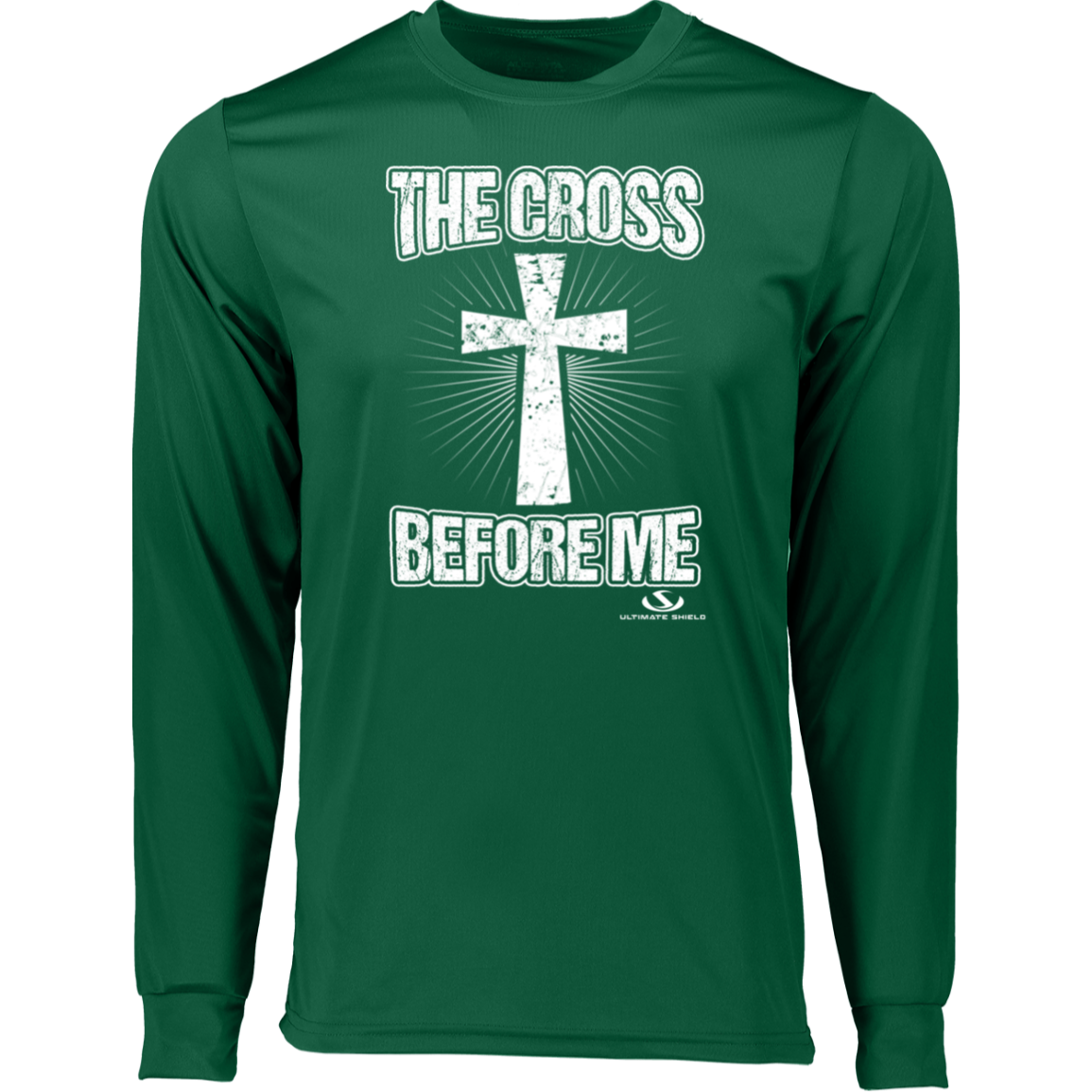 THE CROSS BEFORE ME  Long Sleeve Moisture-Wicking Tee - The Shield of Light