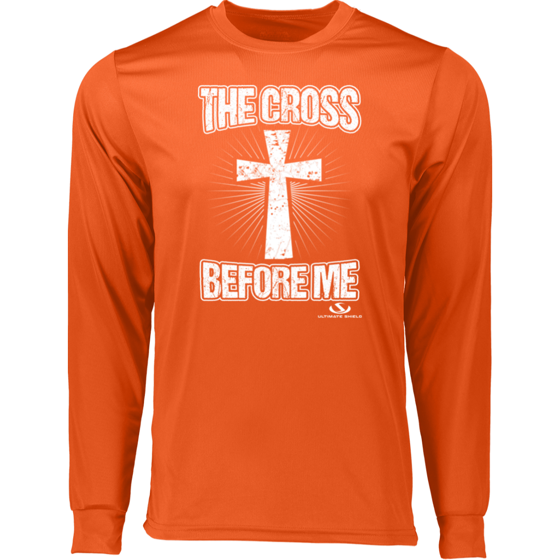 THE CROSS BEFORE ME  Long Sleeve Moisture-Wicking Tee - The Shield of Light