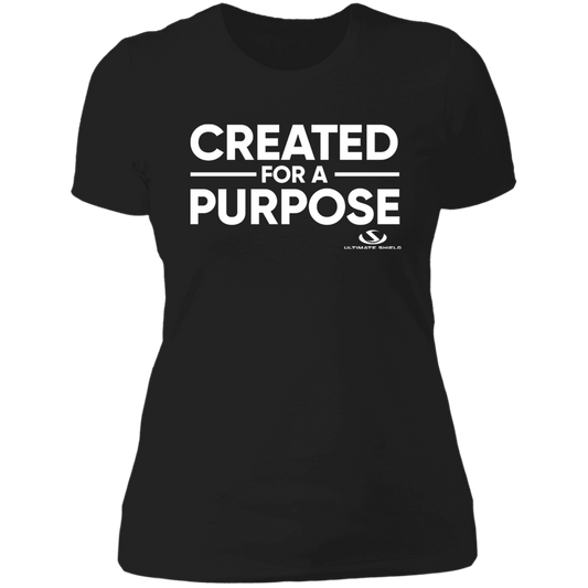 CREATED FOR A PURPOSE  Ladies' Boyfriend T-Shirt - The Shield of Light