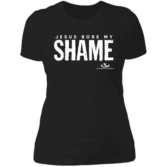 JESUS BORE MY SHAME Ladies' Boyfriend T-Shirt - The Shield of Light