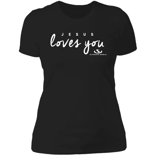 JESUS LOVES YOU Ladies' Boyfriend T-Shirt - The Shield of Light