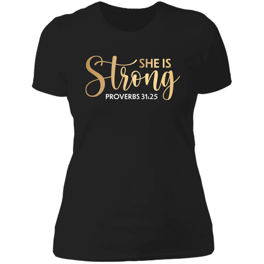 She is strong Ladies' Boyfriend T-Shirt - The Shield of Light