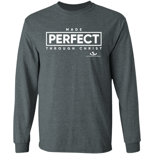 MADE PERFECT THROUGH CHRIST LS T-Shirt 5.3 oz. - The Shield of Light