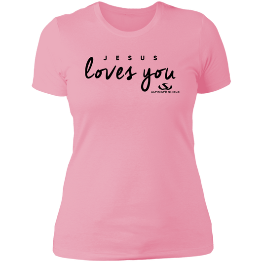 JESUS LOVES YOU Ladies' Boyfriend T-Shirt - The Shield of Light