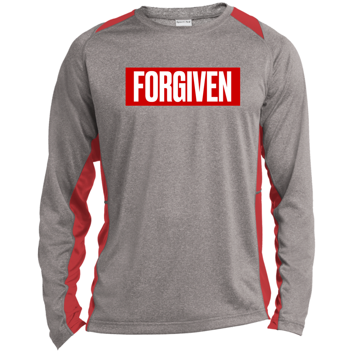 FORGIVEN Long Sleeve Heather Colorblock Performance Tee - The Shield of Light