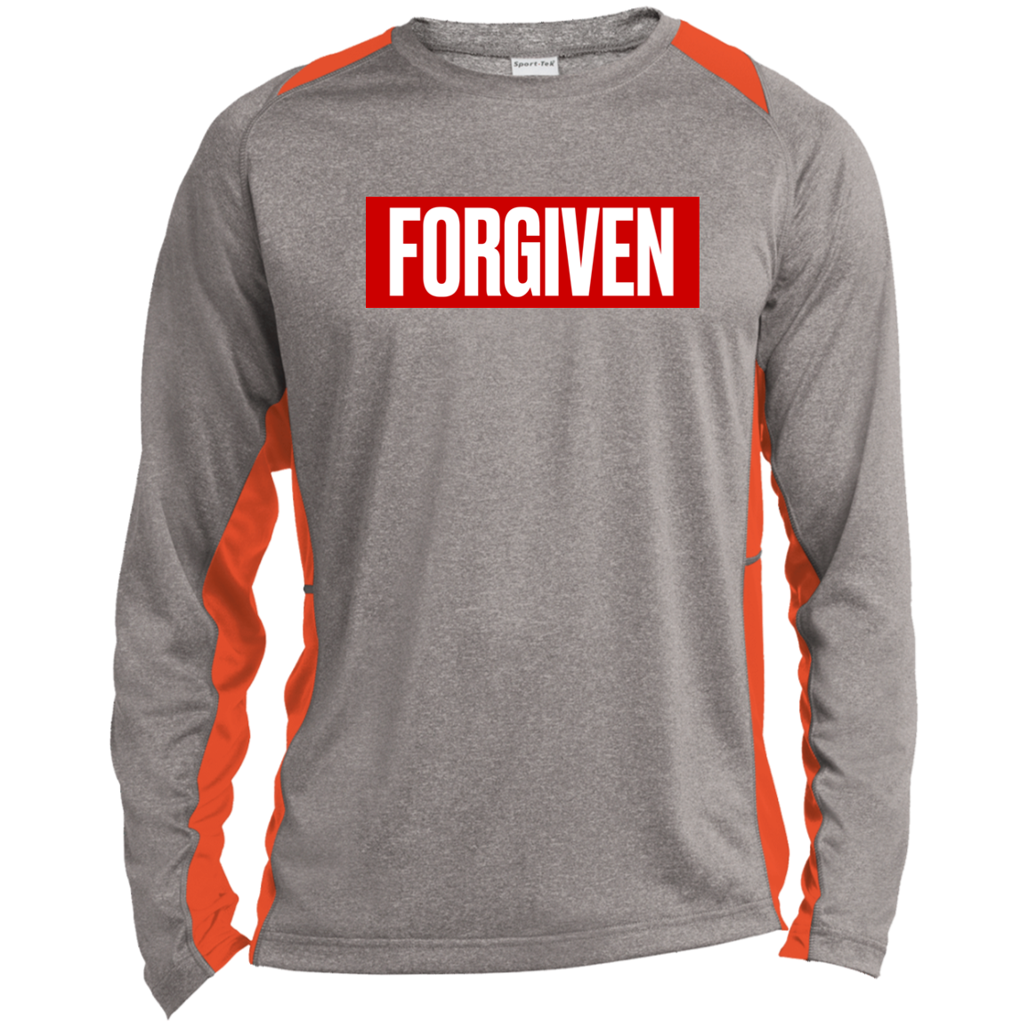 FORGIVEN Long Sleeve Heather Colorblock Performance Tee - The Shield of Light
