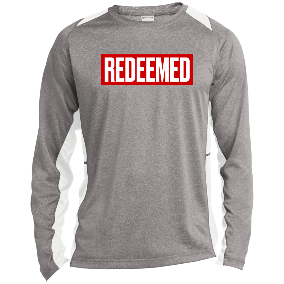 REDEEMED Long Sleeve Heather Colorblock Performance Tee - The Shield of Light