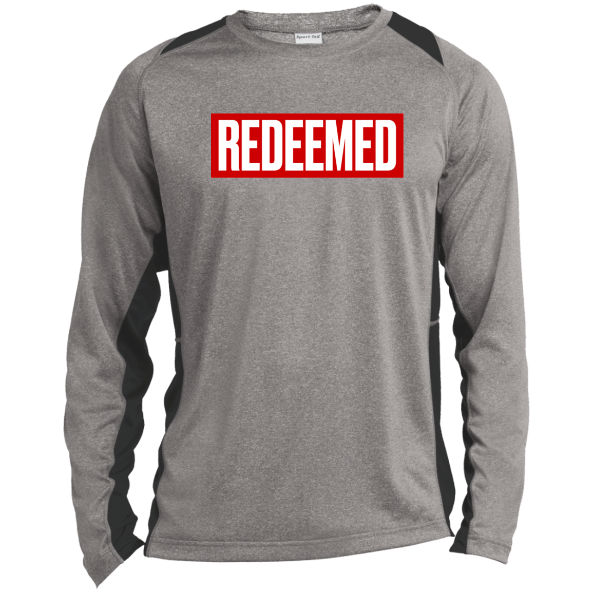 REDEEMED Long Sleeve Heather Colorblock Performance Tee - The Shield of Light