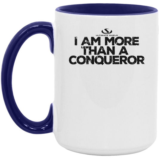 I AM MORE THAN A CONQUEROR 15oz. Accent Mug - The Shield of Light