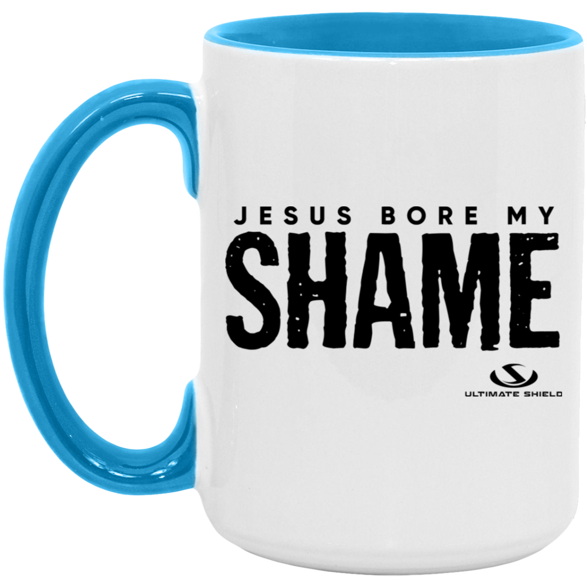 JESUS BORE MY SHAME 15oz. Accent Mug - The Shield of Light