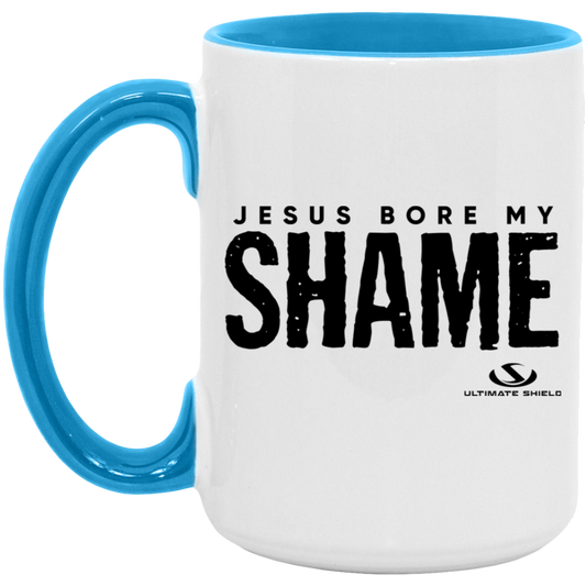 JESUS BORE MY SHAME 15oz. Accent Mug - The Shield of Light