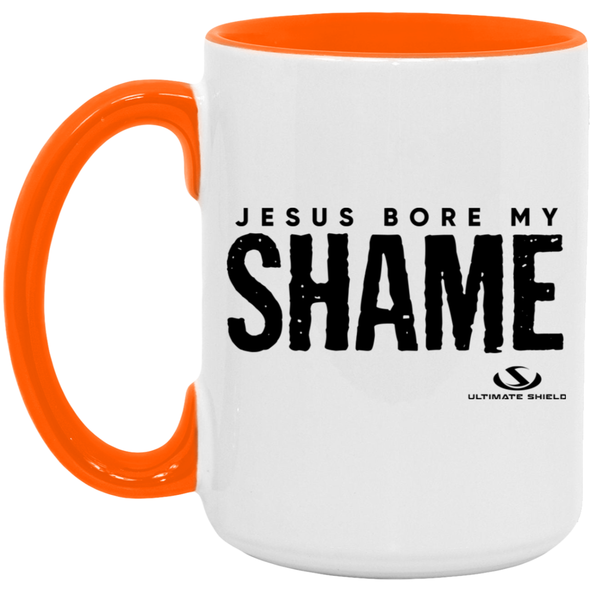 JESUS BORE MY SHAME 15oz. Accent Mug - The Shield of Light