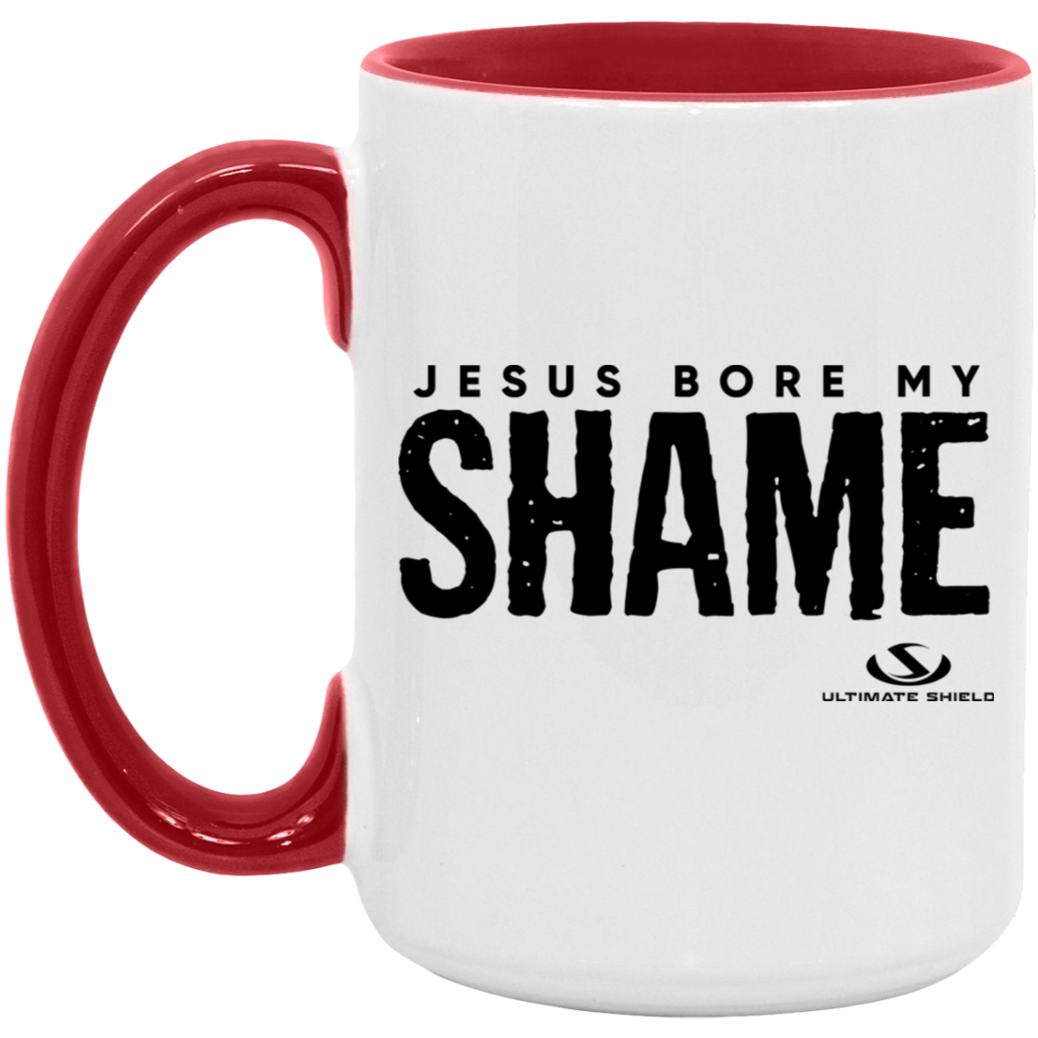 JESUS BORE MY SHAME 15oz. Accent Mug - The Shield of Light