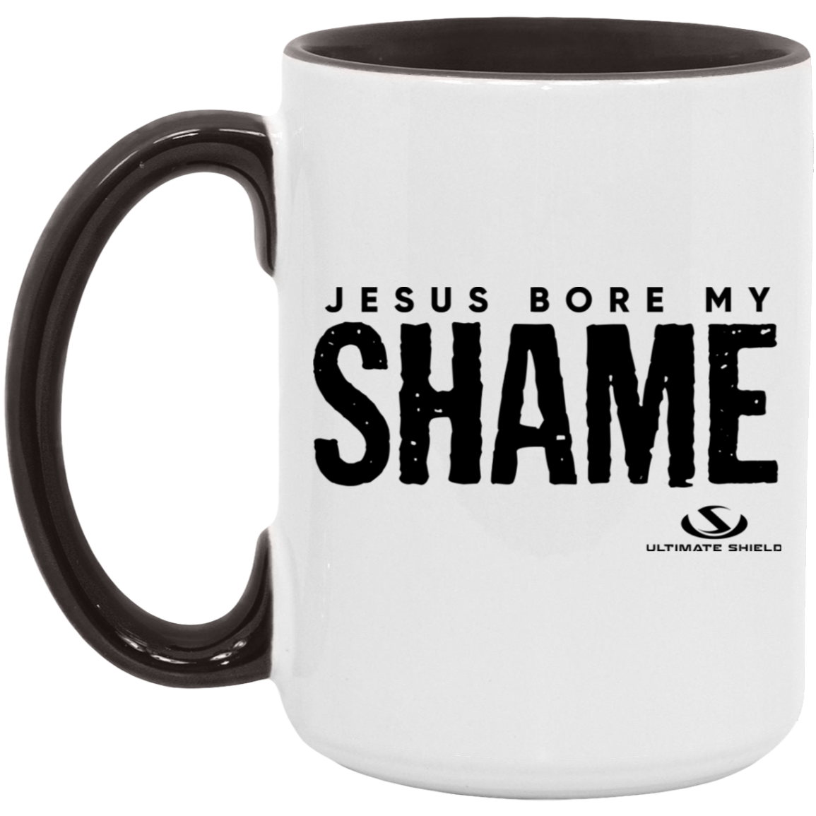 JESUS BORE MY SHAME 15oz. Accent Mug - The Shield of Light
