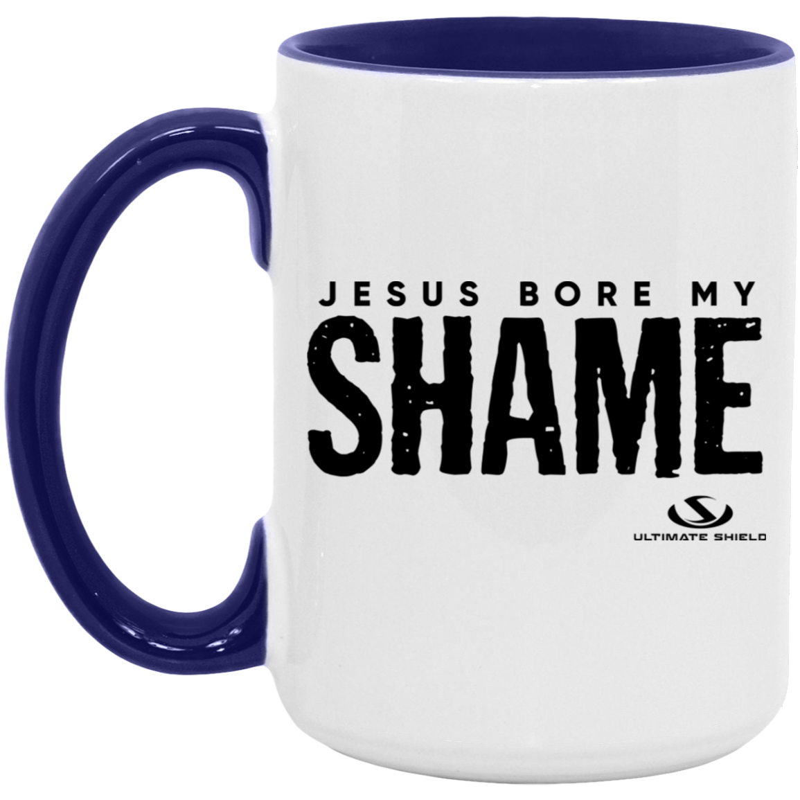 JESUS BORE MY SHAME 15oz. Accent Mug - The Shield of Light