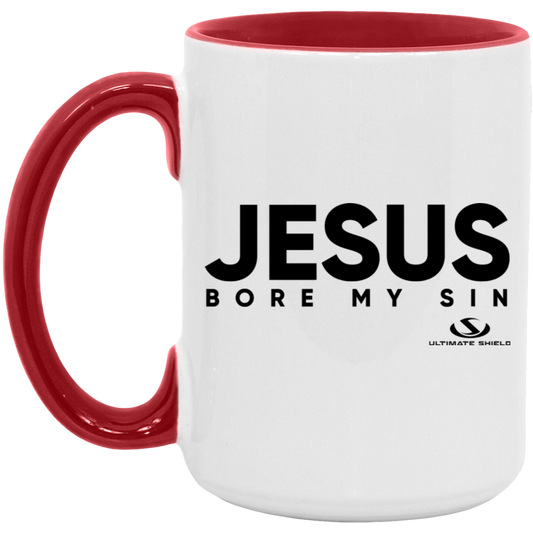 JESUS BORE MY SIN 15oz. Accent Mug - The Shield of Light