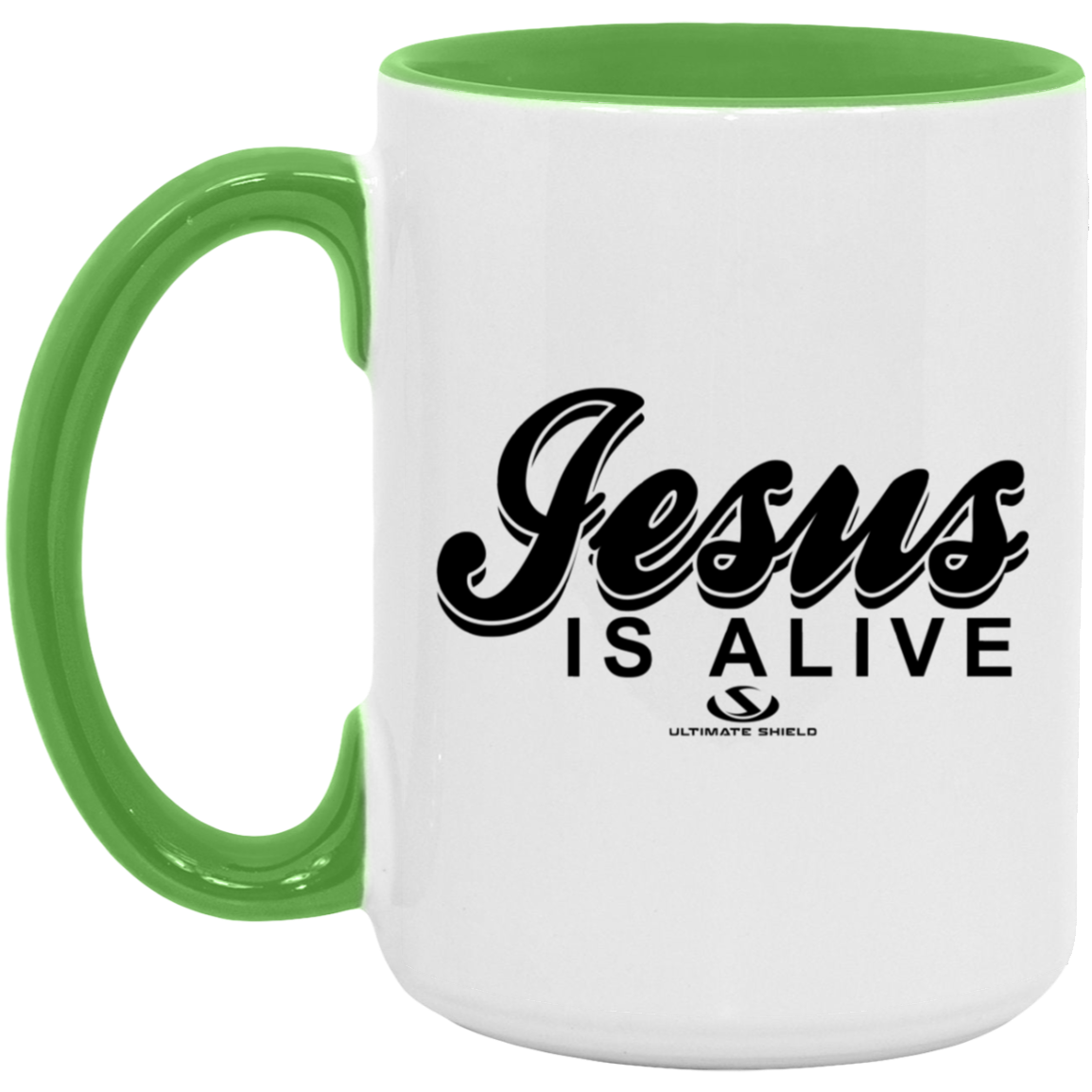 JESUS IS ALIVE 15oz. Accent Mug - The Shield of Light