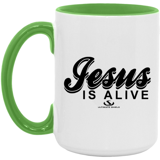 JESUS IS ALIVE 15oz. Accent Mug - The Shield of Light