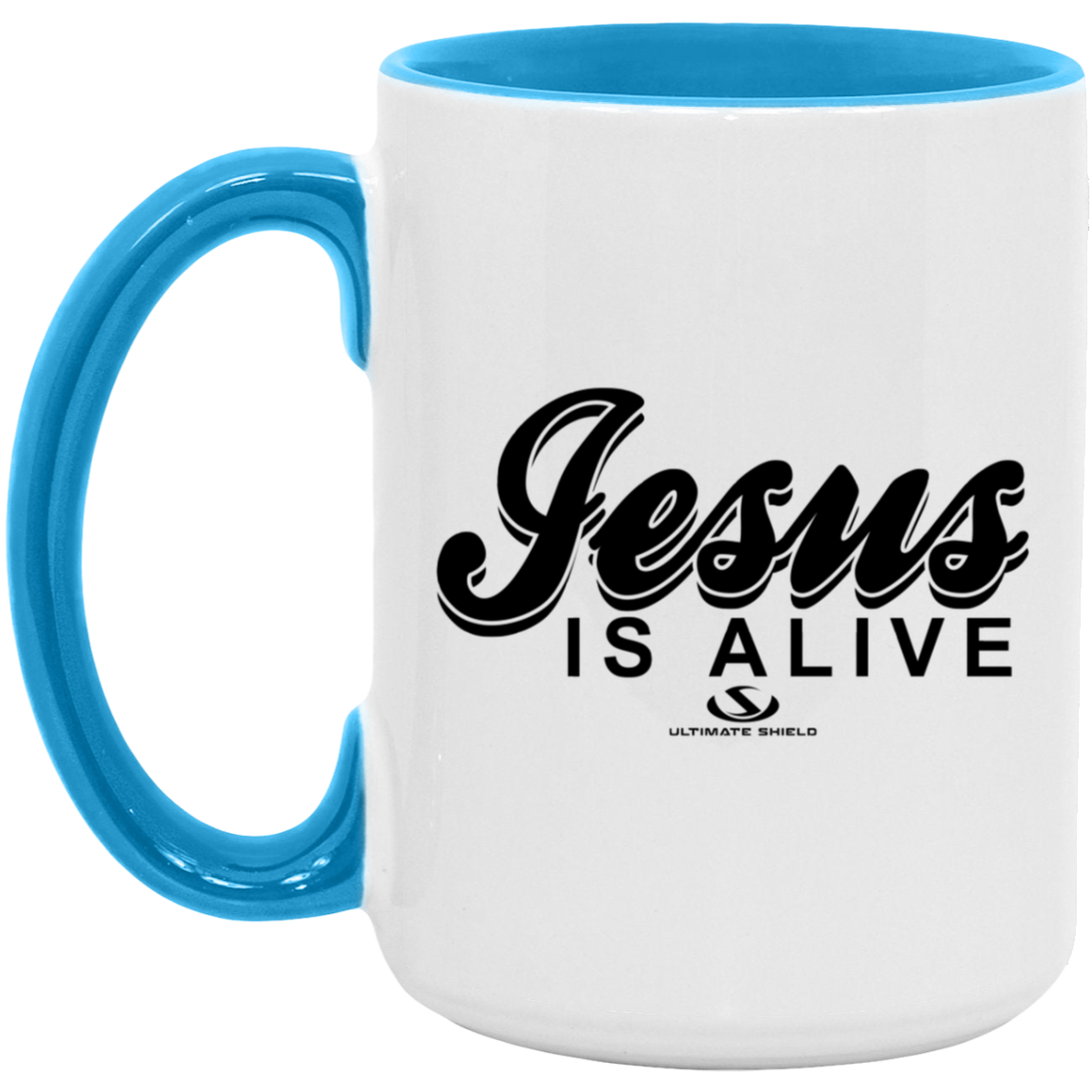 JESUS IS ALIVE 15oz. Accent Mug - The Shield of Light