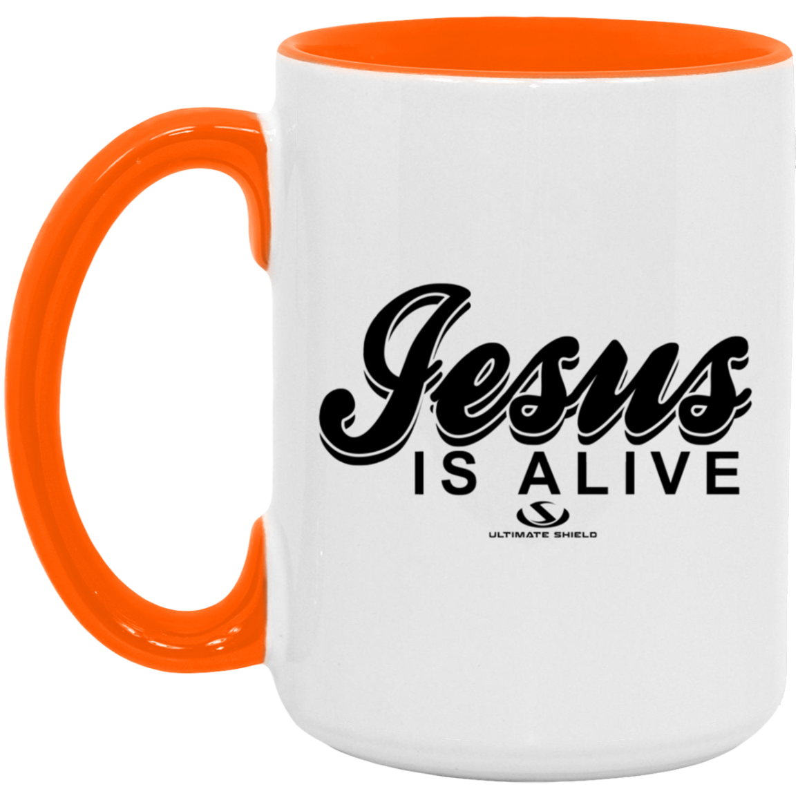 JESUS IS ALIVE 15oz. Accent Mug - The Shield of Light