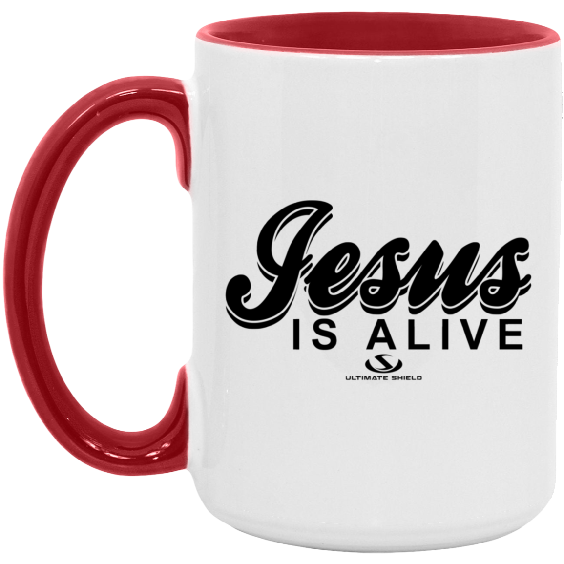 JESUS IS ALIVE 15oz. Accent Mug - The Shield of Light