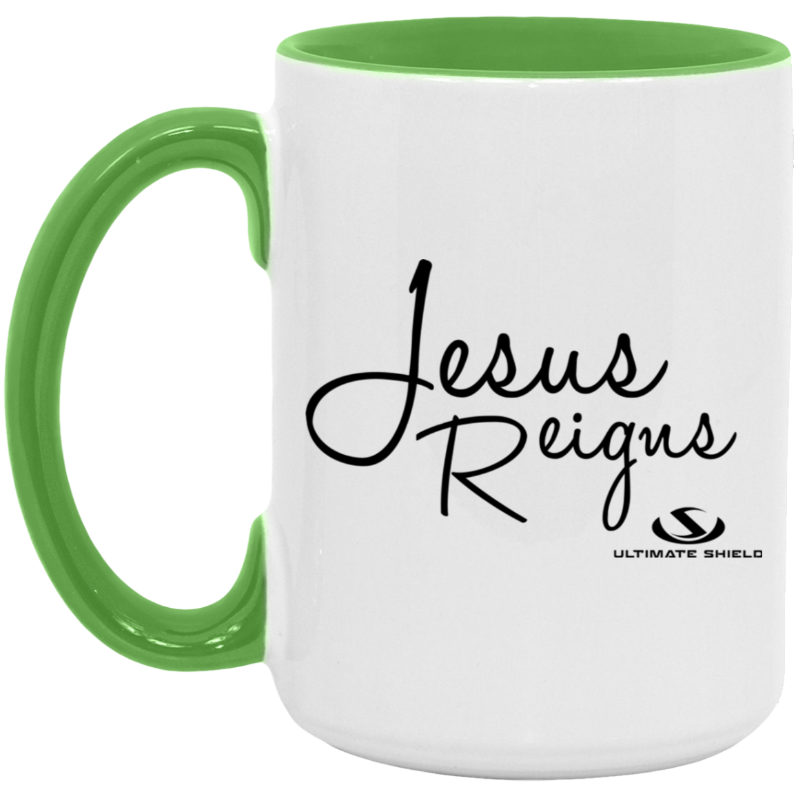 JESUS REIGNS 15oz. Accent Mug - The Shield of Light