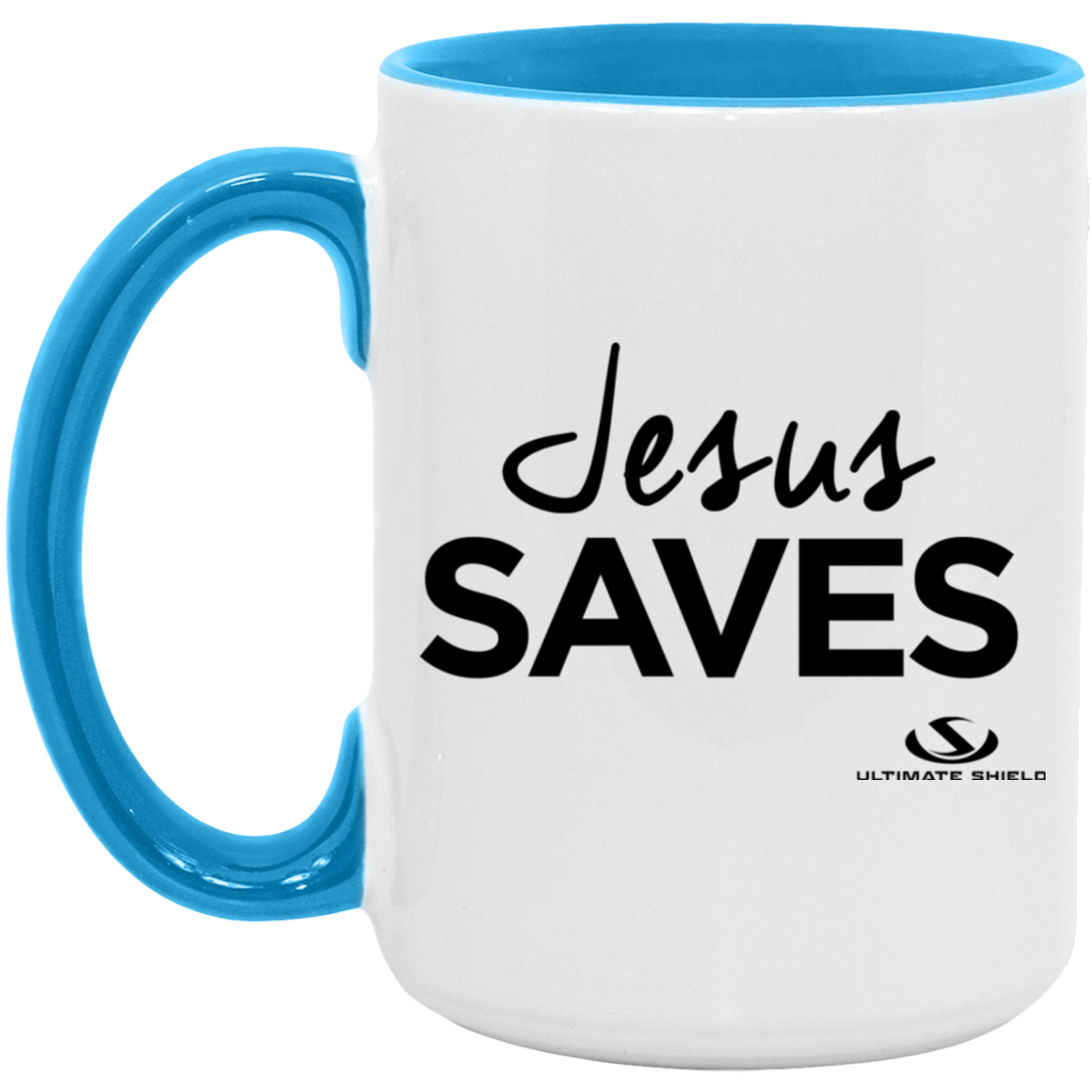 JESUS SAVES 15oz. Accent Mug - The Shield of Light