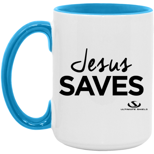 JESUS SAVES 15oz. Accent Mug - The Shield of Light