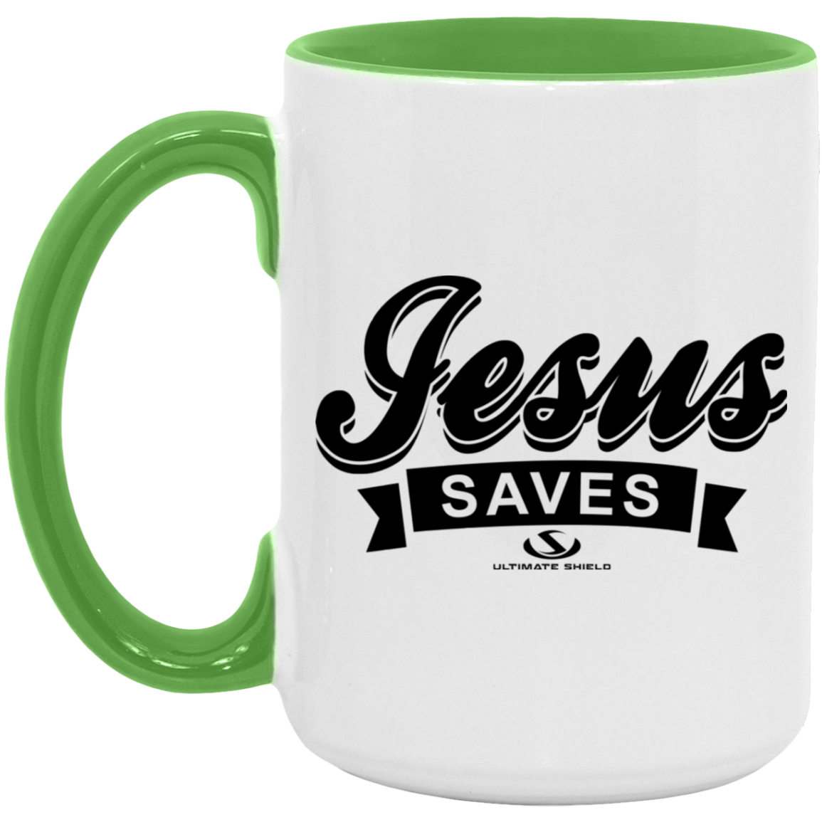 JESUS SAVES 15oz. Accent Mug - The Shield of Light